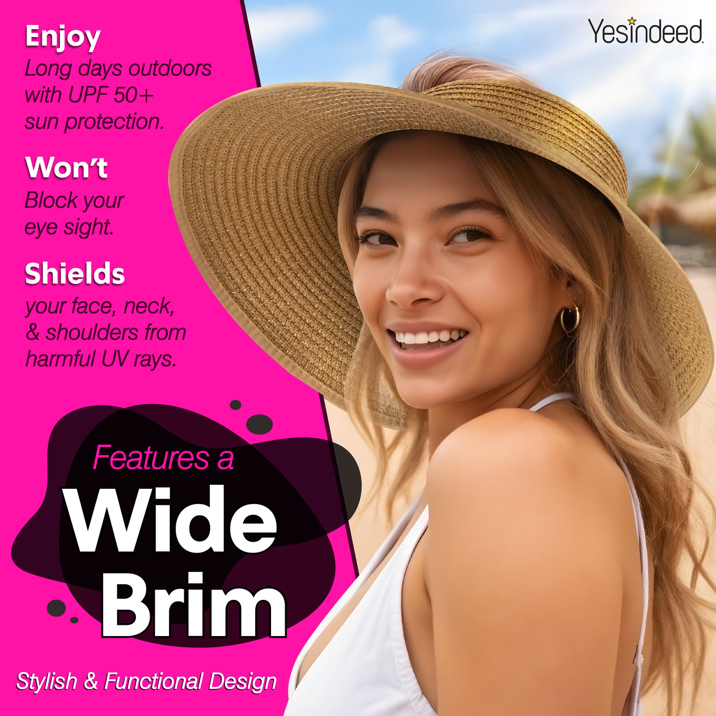 Women’s Sun Visor - Straw