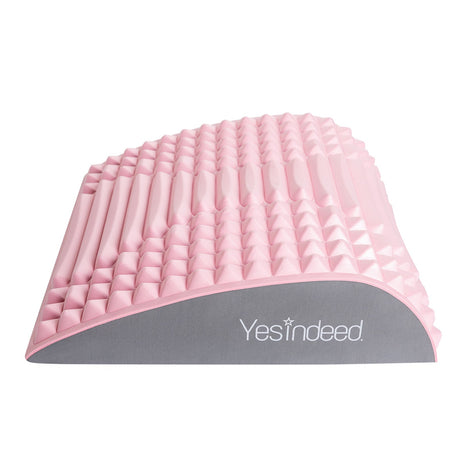 Pink Yesindeed back stretcher showing its curved profile, central contour and textured surface