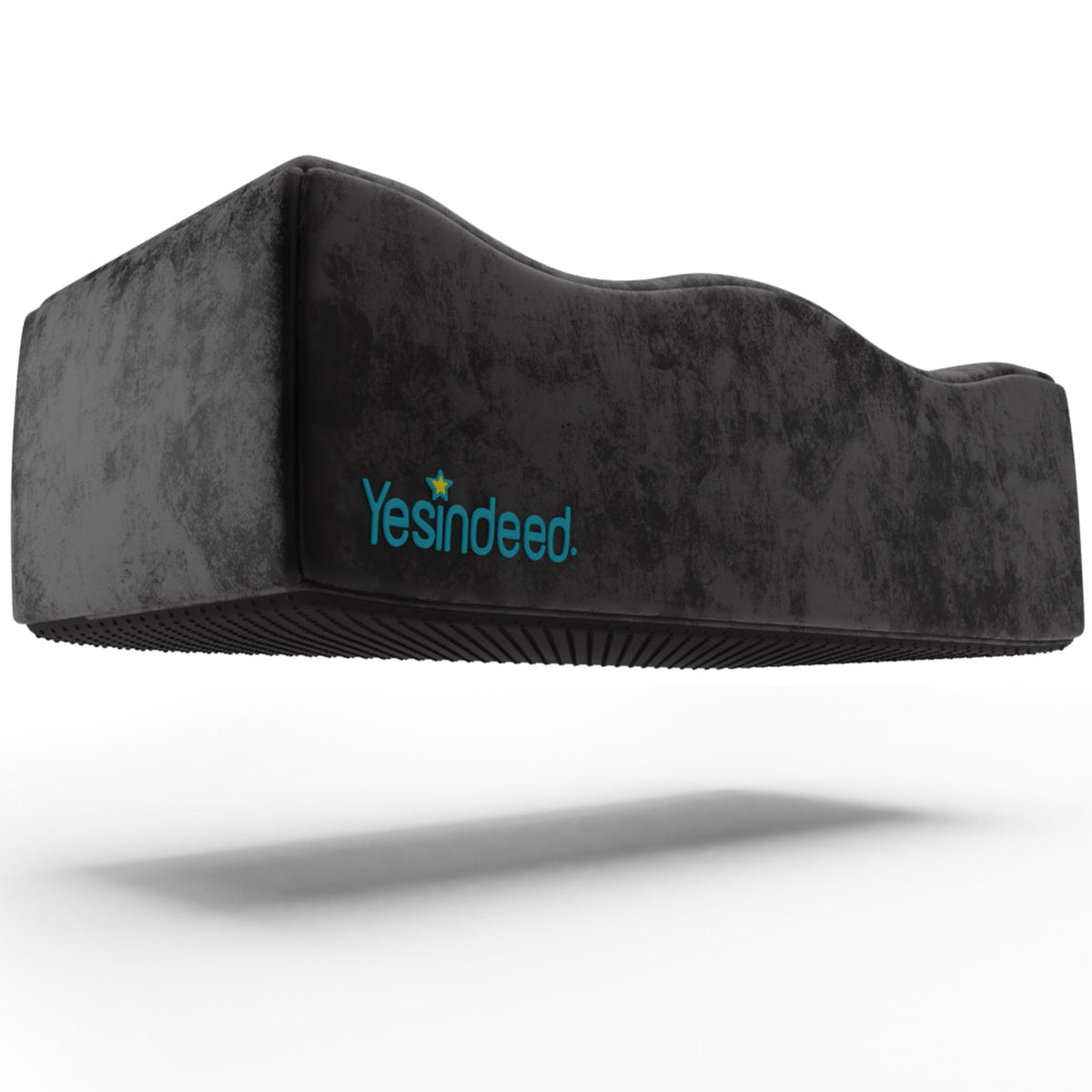 Black Yesindeed wedge-style BBL pillow shown alone on a white background