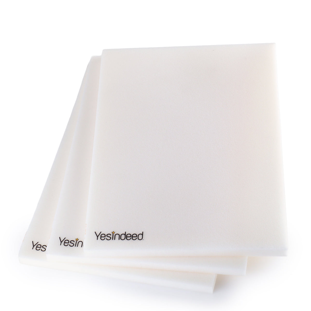Three white Yesindeed lipo foam sheets