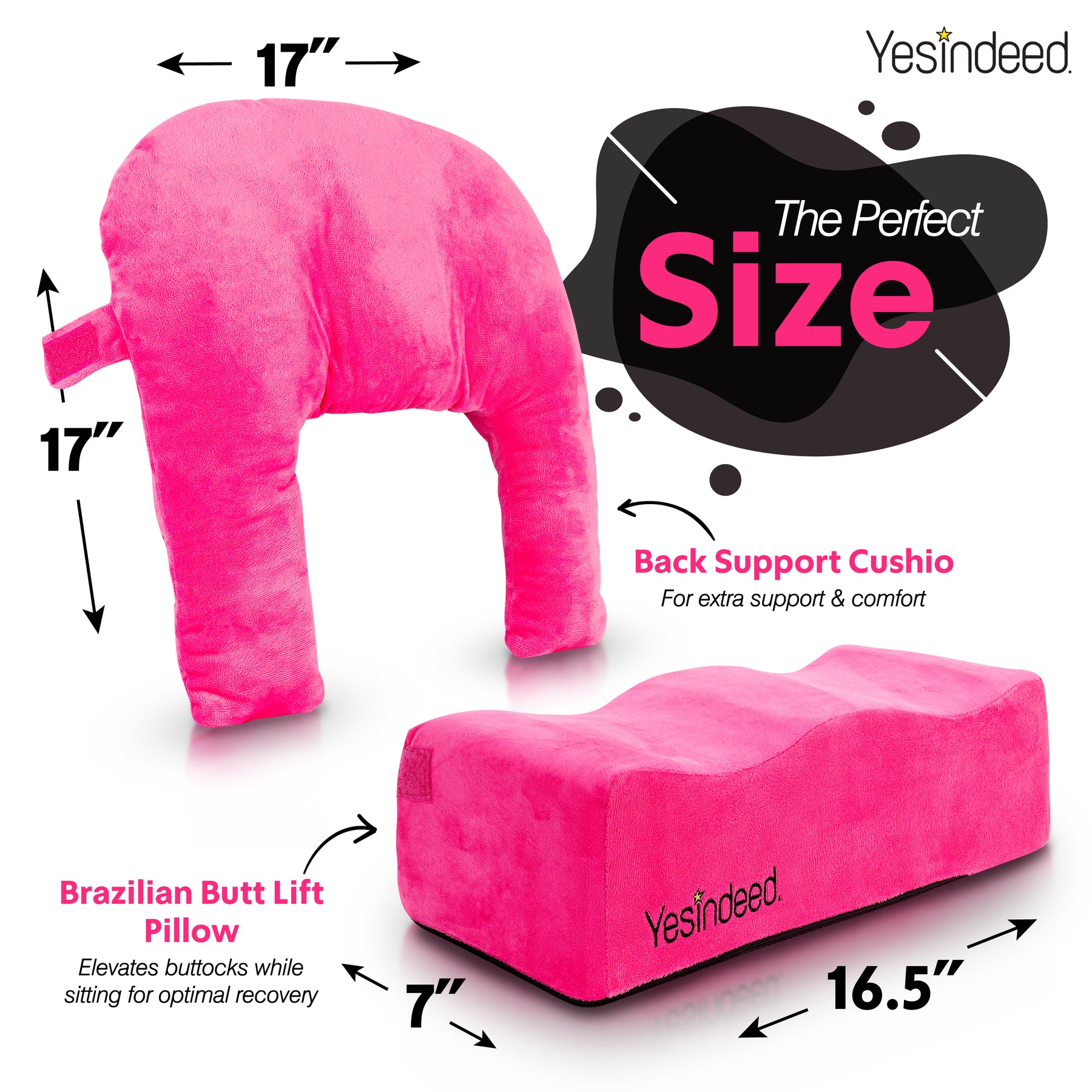 Yesindeed Brazilian Butt Lift Pillow + Back Support Cushion