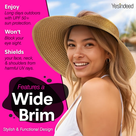 Women’s Sun Visor -  Straw