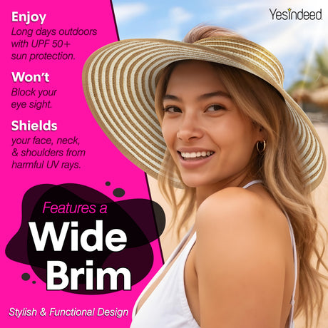 Women’s Sun Visor -  Straw